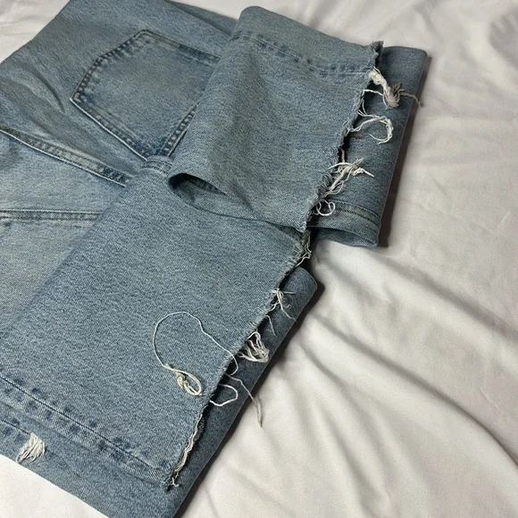 Like New Distressed Zara Hi-Rise, Wide Leg Denim XL Length! - Picture 5 of 6